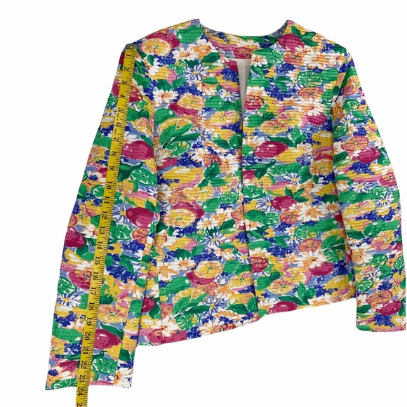 Vintage Margaret Smith Bright and Bold Floral Blazer, Made in the USA - Picture 11 of 12